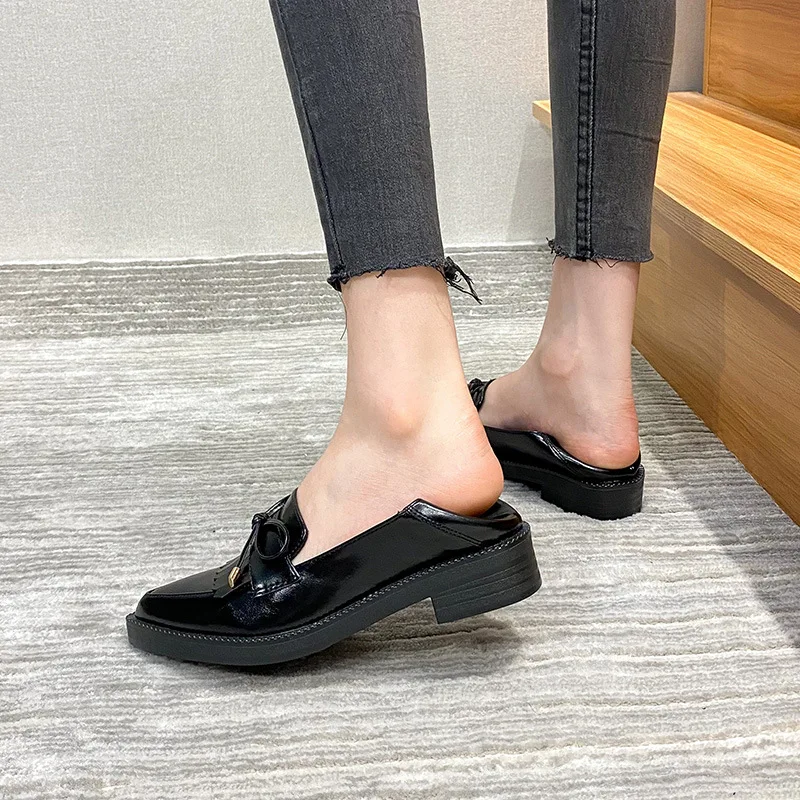 Shoes Woman Flats Clogs Platform Casual Female Sneakers Fringe Pointed Toe Loafers With Fur Oxfords Dress Creepers Big Size Tass