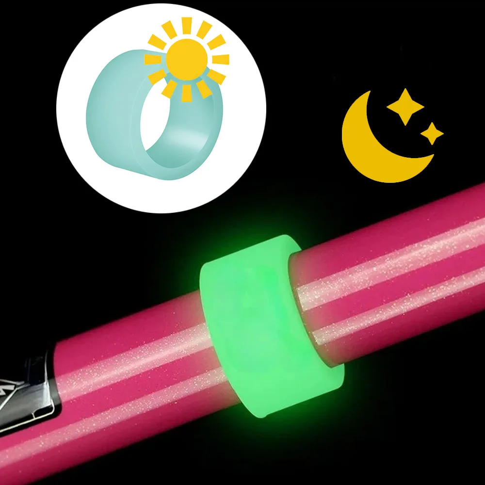 Luminous Anel Rod Rod, Anel Anti-skid, Punho Slingshot, Anel De Silicone, Rod Stop Ring, O-Ring Ferramenta De Pesca, 5 pcs