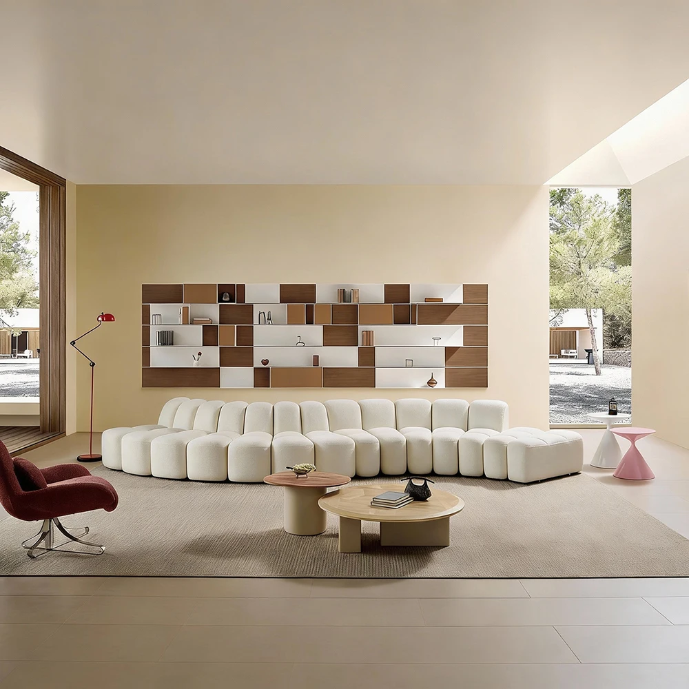 #Factory Wholesale High Quality 6 7 8 Seater Sofa Free Shipping Relaxing Curved Living Room Sofas
