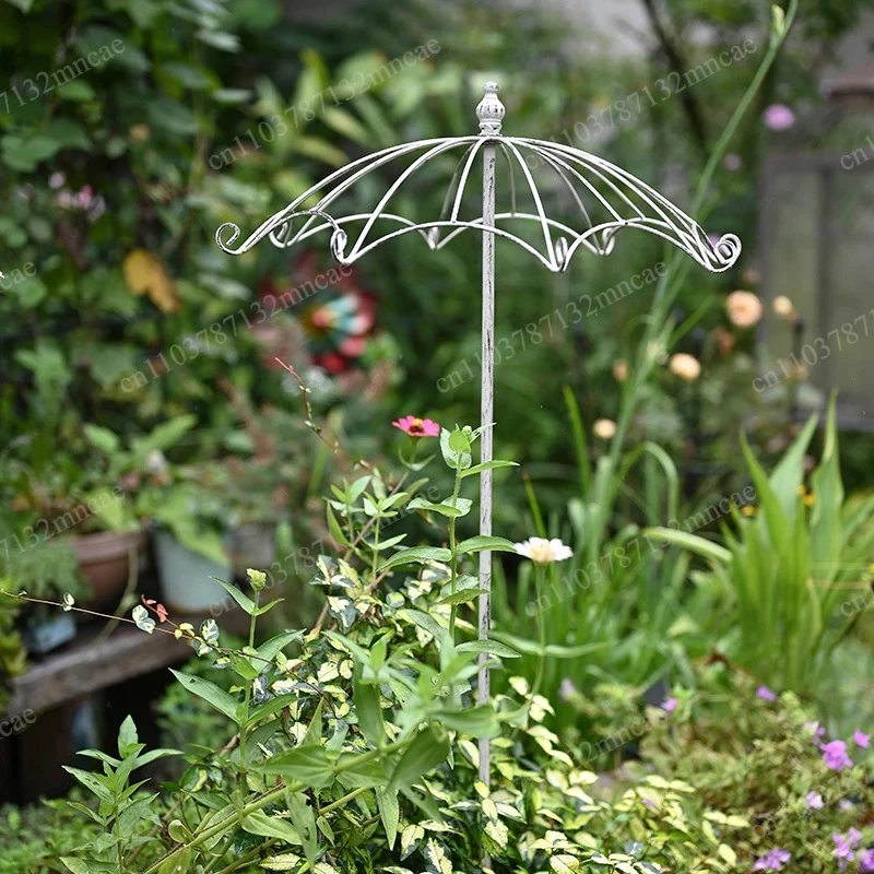 Single Ins Wind Wrought Iron Umbrella Flower Arrangement Vine Climbing Frame Garden Decoration Ornament French Country