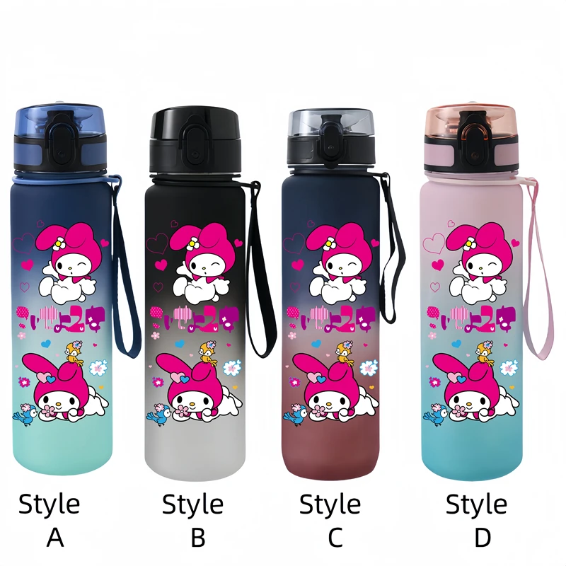 Sanrio 650ml Cartoon Characters Portable Water Cup Large Capacity Outdoor Sports Plastic Leak-proof Water Bottle Children\'s