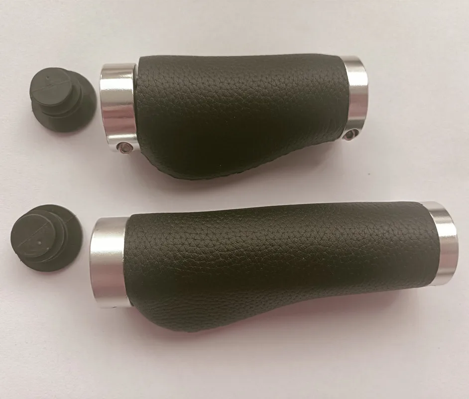 Cowhide handlebar grip lock on 90 / 128mm fit bromtpon bike mountain bike road bike leather grips 22.2mm handlebar universal