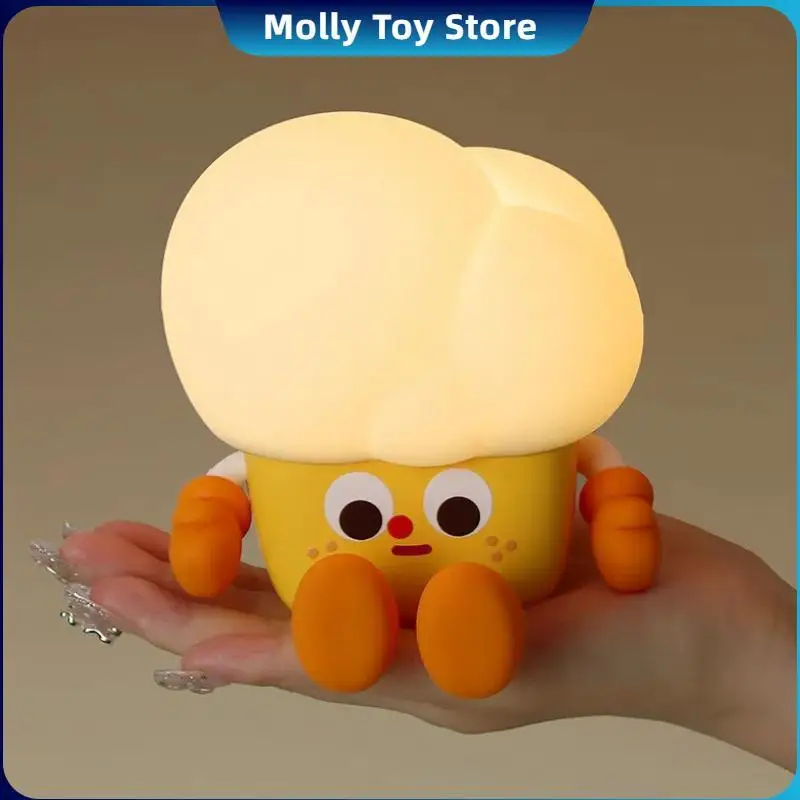 Popcorn Led Night Light Cute Cartoon Kids Night Lamp Usb Rechargeable Touch Sensor Baby Night Light Kid Gifts Bedroom Decorate