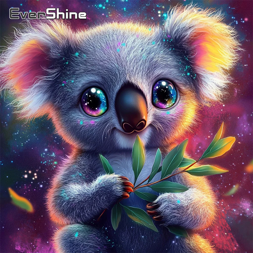 Evershine Diamant-Stickerei Koala Vollflächiges Quadratisches Gemälde Tierbild mit Strass Neueste Kollektion Mosaik Heimdekoration