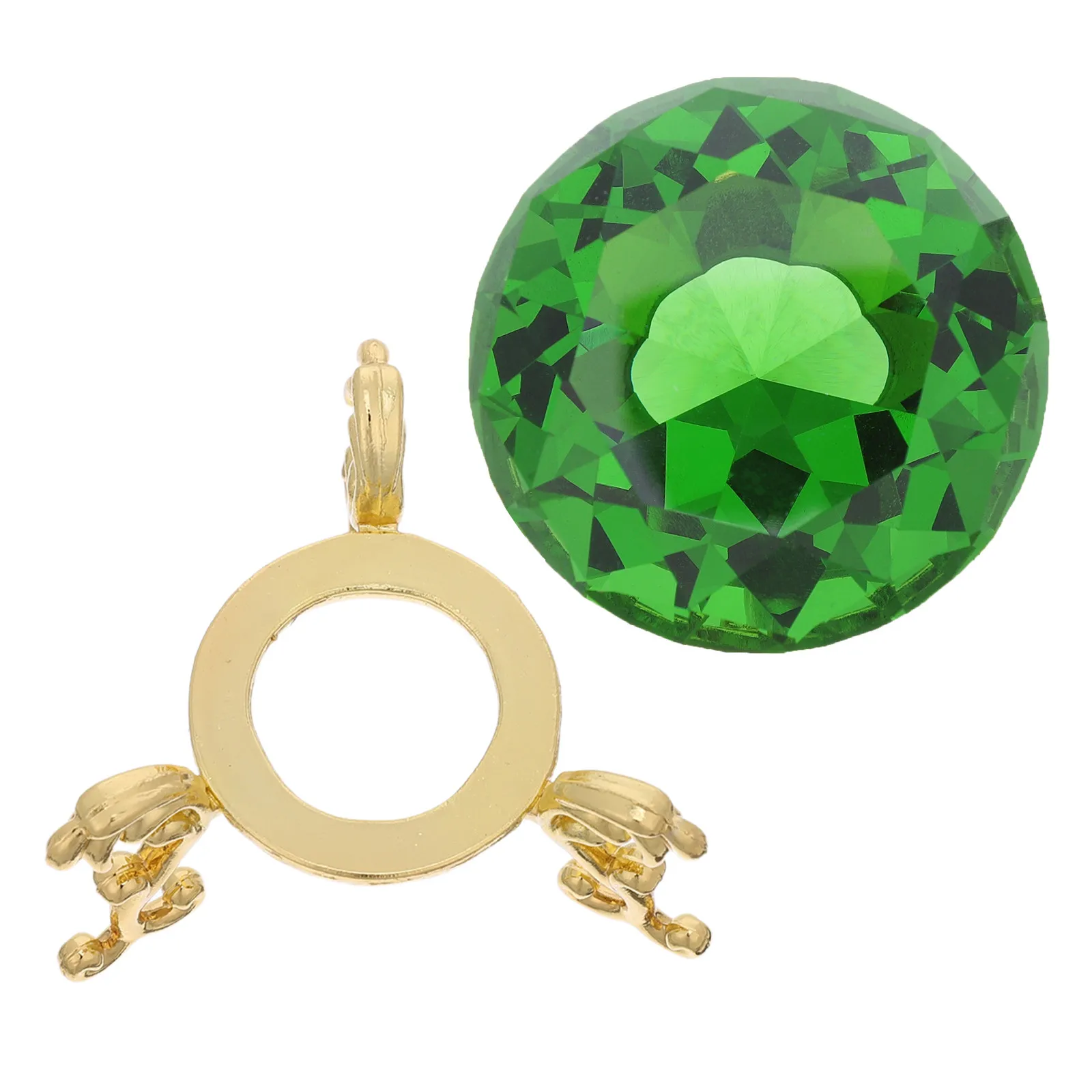 Artificial Crystal Diamond Table Centerpiece Green 50Mm Gold Tripod Stand Wedding Reception Decor Home Office Desk Paperweight