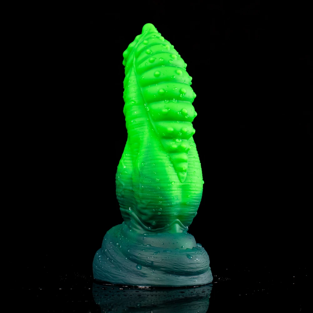 Oieffur Sex Toys Fantasy Anal Plug Gradient Green PlatinumGrade Silicone Powerful Suction Cup Base Adult Erotic Products For Men