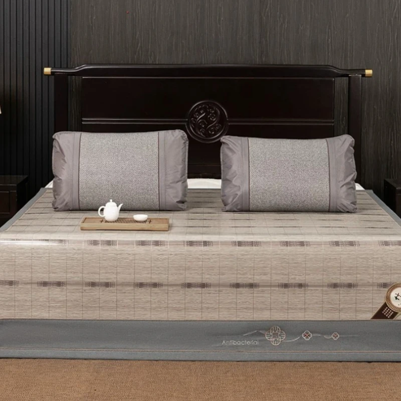 Foldable Bamboo Summer Mattress, Thickened Double-Sided Sleeping Mat for Bed, Breathable Moisture Wicking Bed Sheet for Home
