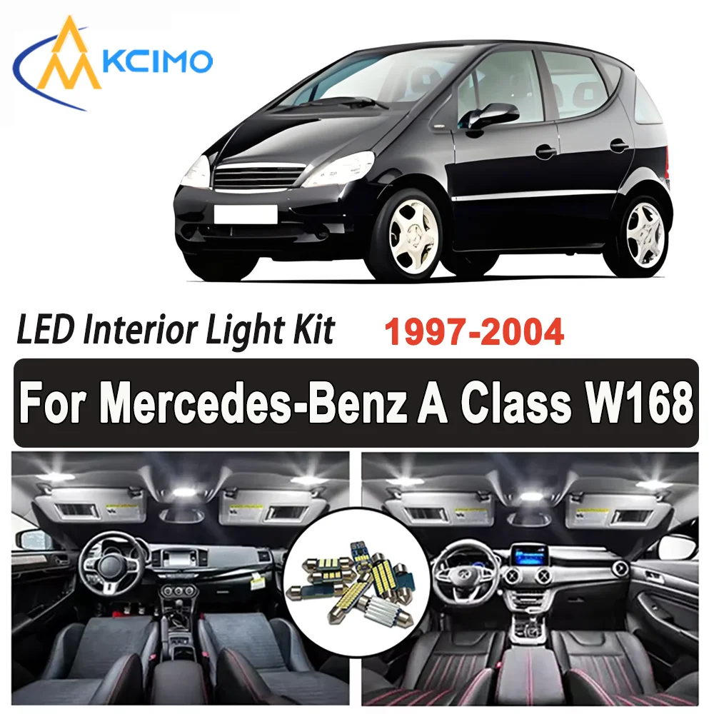 

Kcimo LED For Mercedes-Benz A Class W168 1997-2004 Premium Bright LED Interior Dome Map Trunk Light Kit New Car Led Lamps Canbus