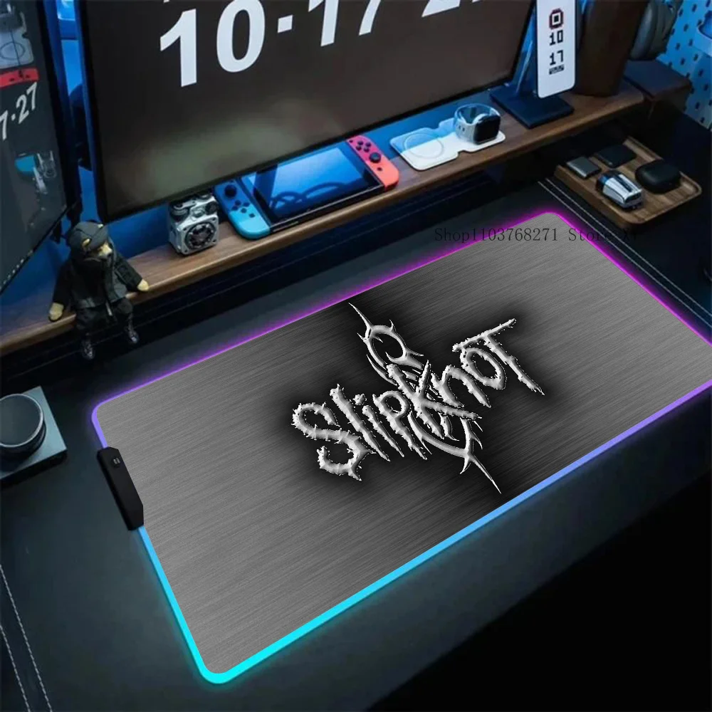 

S-Slip-knotes Mousepad XXL RGB Gaming Mouse Pads HD Black Gamer Accessories Large LED