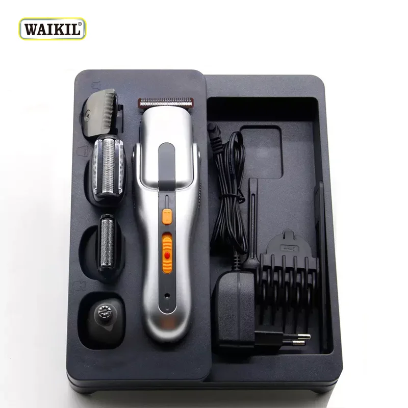 WAIKIL Professional 8-in-1 Multi functional Men's Hairdressing Set Facial Hair Trimmer Rechargeable Cordless Portable Barber