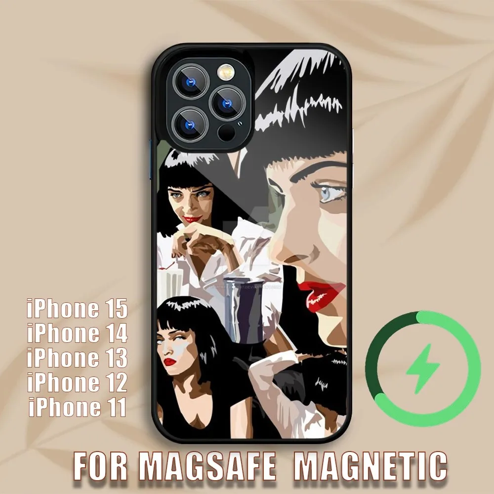 Pulp Fiction Movie Poster Phone Case For iPhone 15 14 13 12 11 Pro Max Plus Magsafe Magnetic Wireless Charging Cover image 3