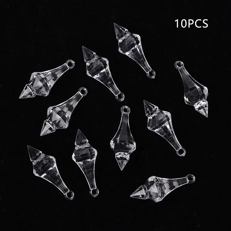 10PCS Acrylic Crystal Drop Pendant Prisms Chandelier Curtain Chrismas Wedding Party Lighting Christmas Lamp Hanging Parts New