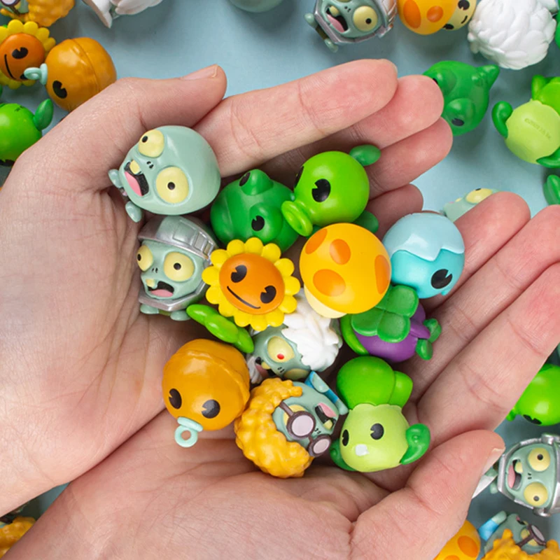 Plants Vs Zombies Q version plant zombie mini ornaments Random lucky bag 4 styles Action Figures Anime collection ornaments Toys