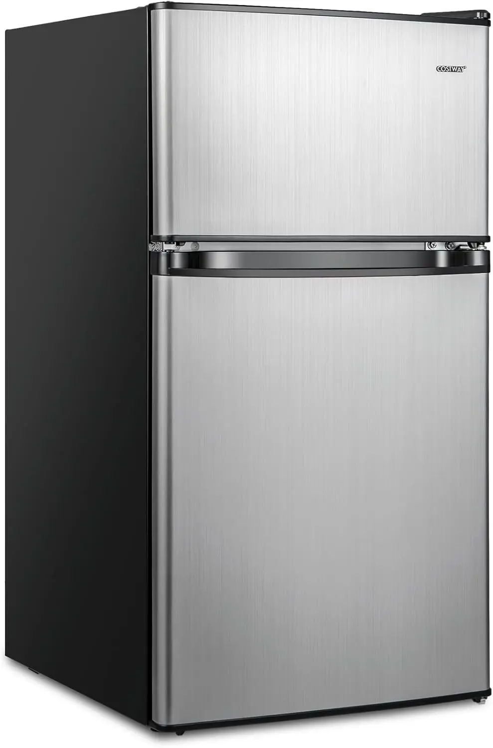 Compact Refrigerator 3.2 Cu.Ft. Fridge Freezer Compartment with Reversible 2 Door Adjustable Thermostat Removable Glass Shelves