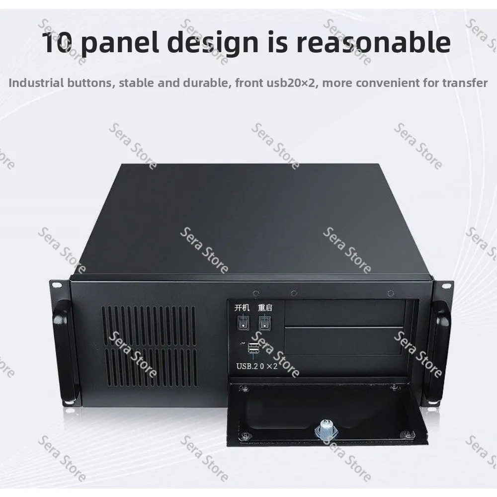 For 4U Industrial Control Chassis 610 Rack-Mount Server Case 19-inch 7-Slot ATX Power Supply Compatible