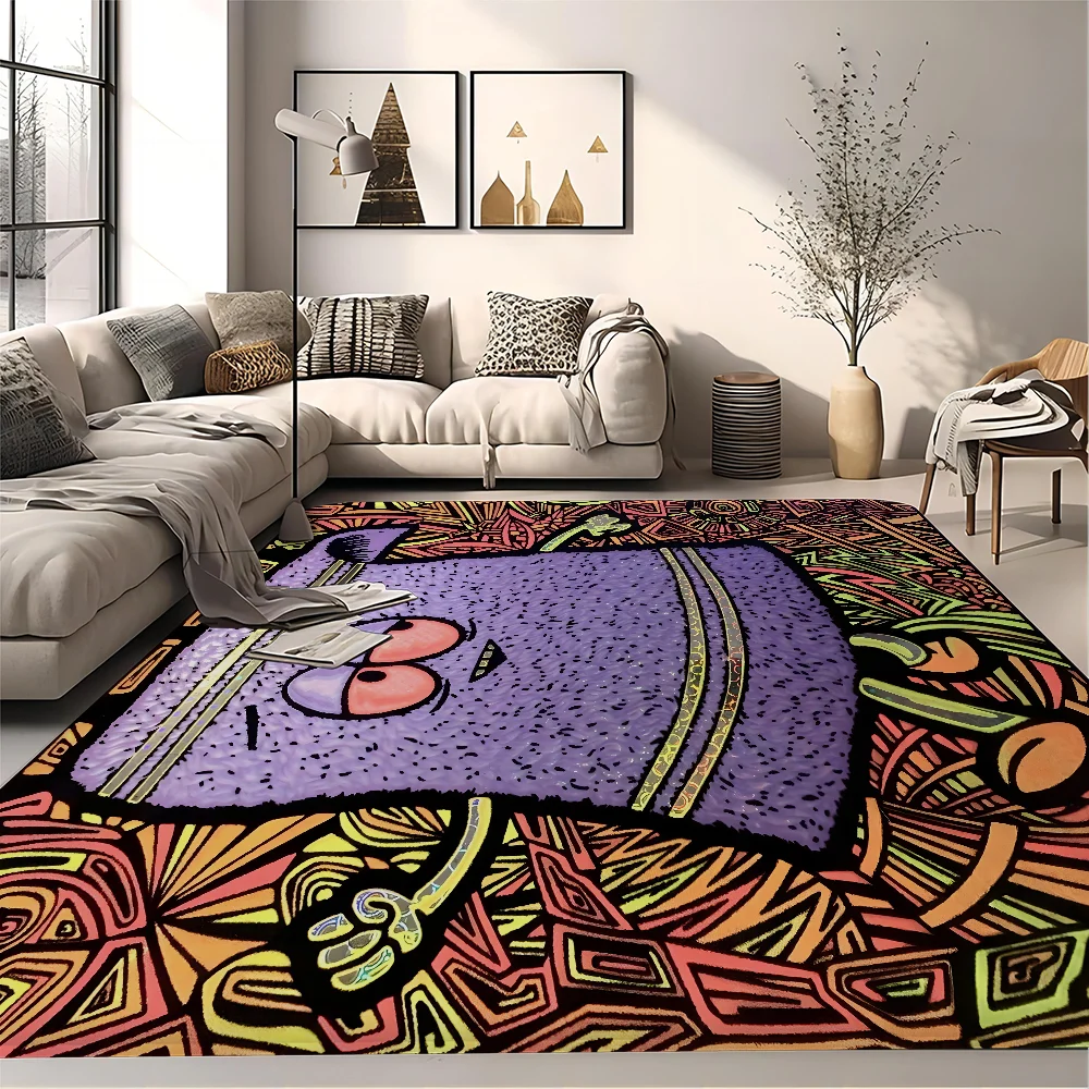 Purple Eyes Towelie Floor Mat Non-Slip Laundry Room Mat Laundry Decor Balcony Child Living Room Bedside Mats