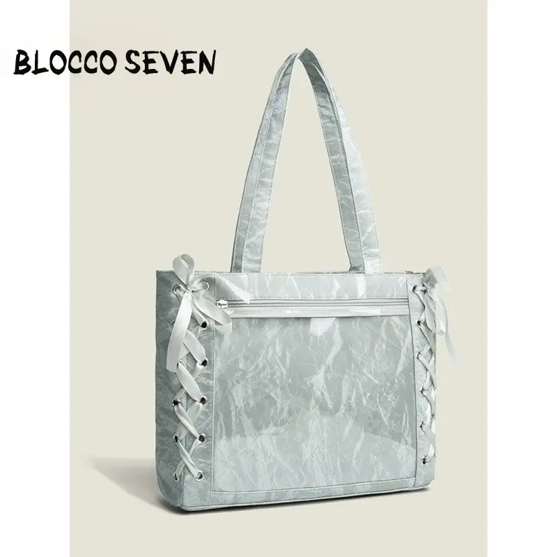 New Package Versatile Handbags Large-capacity Tote Bag Girl Pack Two-dimensional Food Transparent Student Messenger Bags