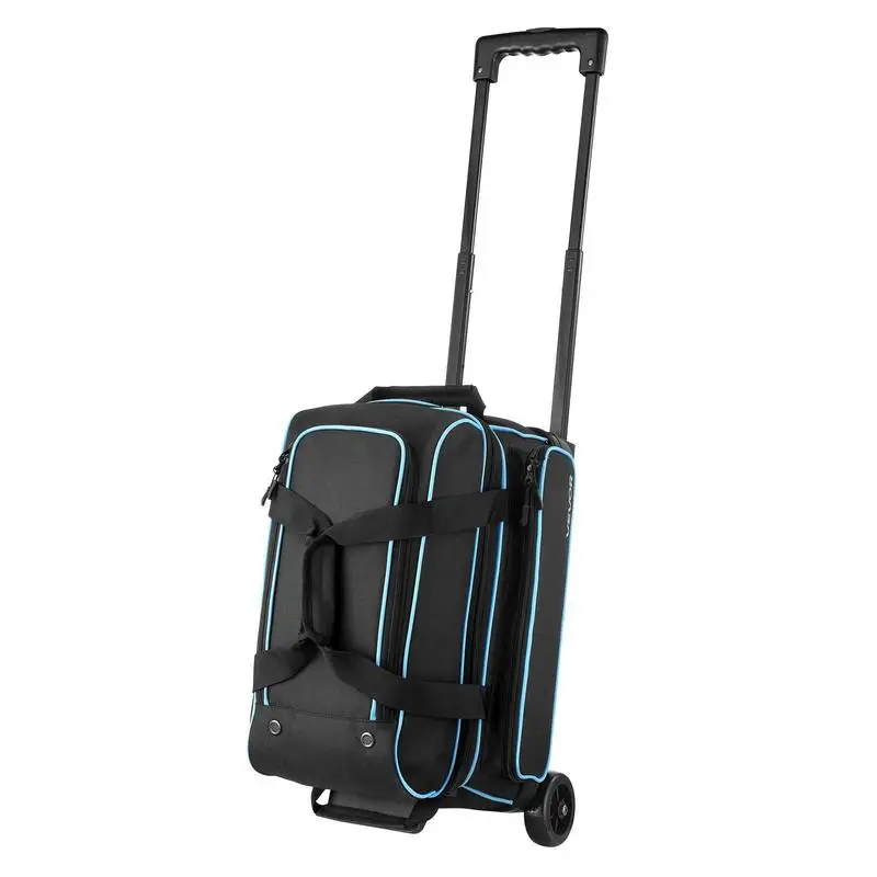 

Free Shipping-Bowling Ball Bag, 2 Ball Double Roller Bowling Bag with Wheels, Featuring a Separate Compartment for Shoes (Up To US Size 16) & Oversized Accessory Pocket, Retractable Handle Extends to 41.32 in