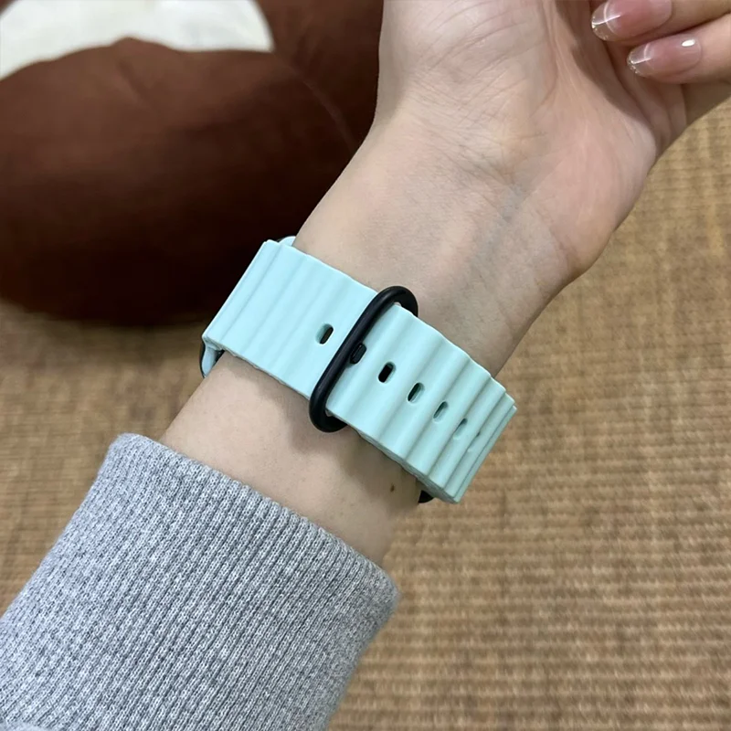 Ocean silicone Strap for Apple Watch Ultra 3 2 Band 49mm 46mm 44 40 45mm 41mm sport Bracelet iWatch Series 11 10 9 SE 8 7 6 5 4