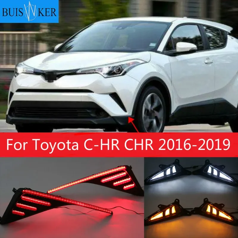 

Car LED Daytime Running Light for Toyota C-HR CHR 2016 2017 2018 2019 With Turn Signal Light Waterproof Daylight Fog Lamp