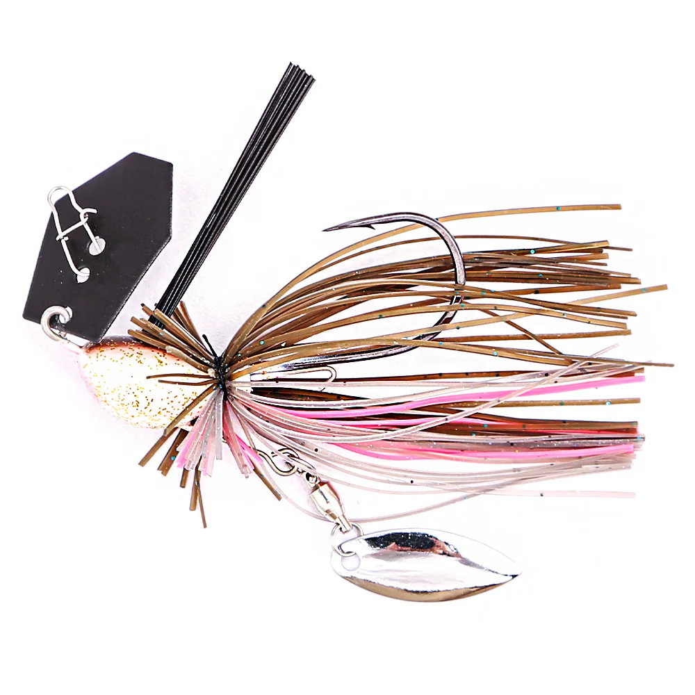 B&U Chatterbait 10,5 g 14 g Jig-Nadel mit Klingen, Spinner, Stinger-Haken, Vibrationsdraht, Power-Köder, Hecht, Bass, Jig, Angelköder
