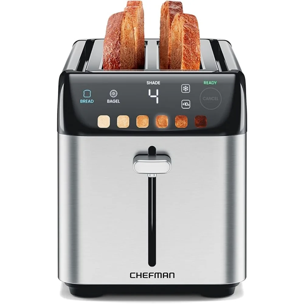 

4 Slice Digital Toaster, 6 Shade Settings, Stainless Steel Toaster 4 Slice with Extra-Wide Slots, Thick Bread Toaster