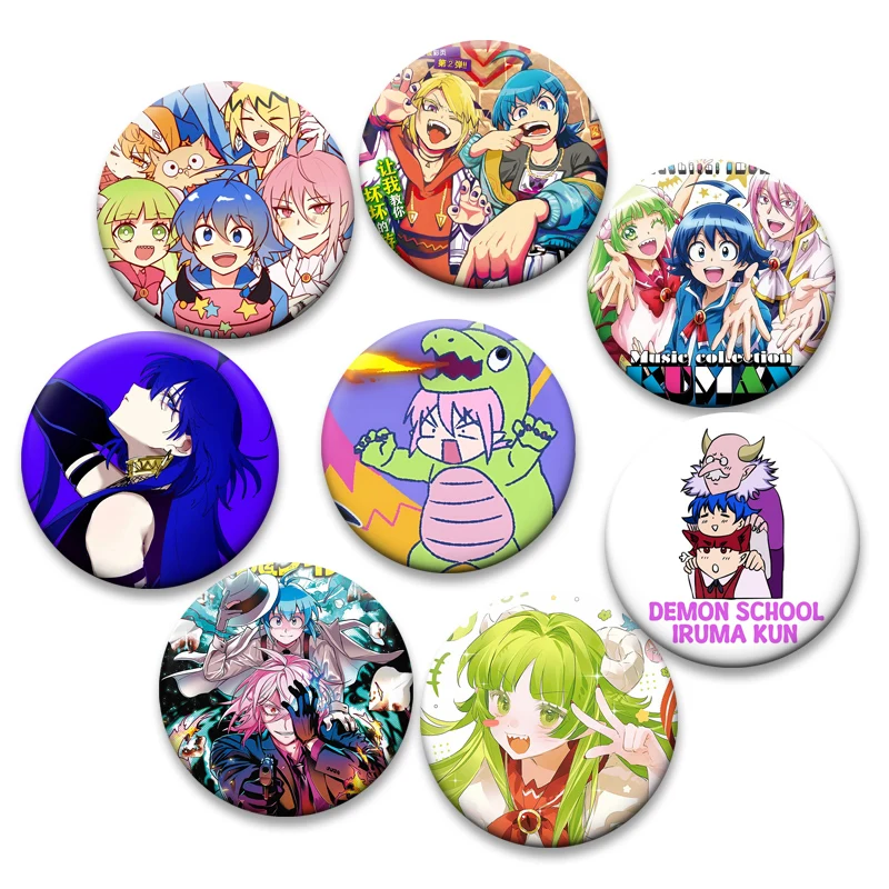 

Anime Welcome To Demon School Iruma Kun Brooches Handmade Tinplate Pins Fashion Jewelry Accessories Round Creative Cartoon Badge