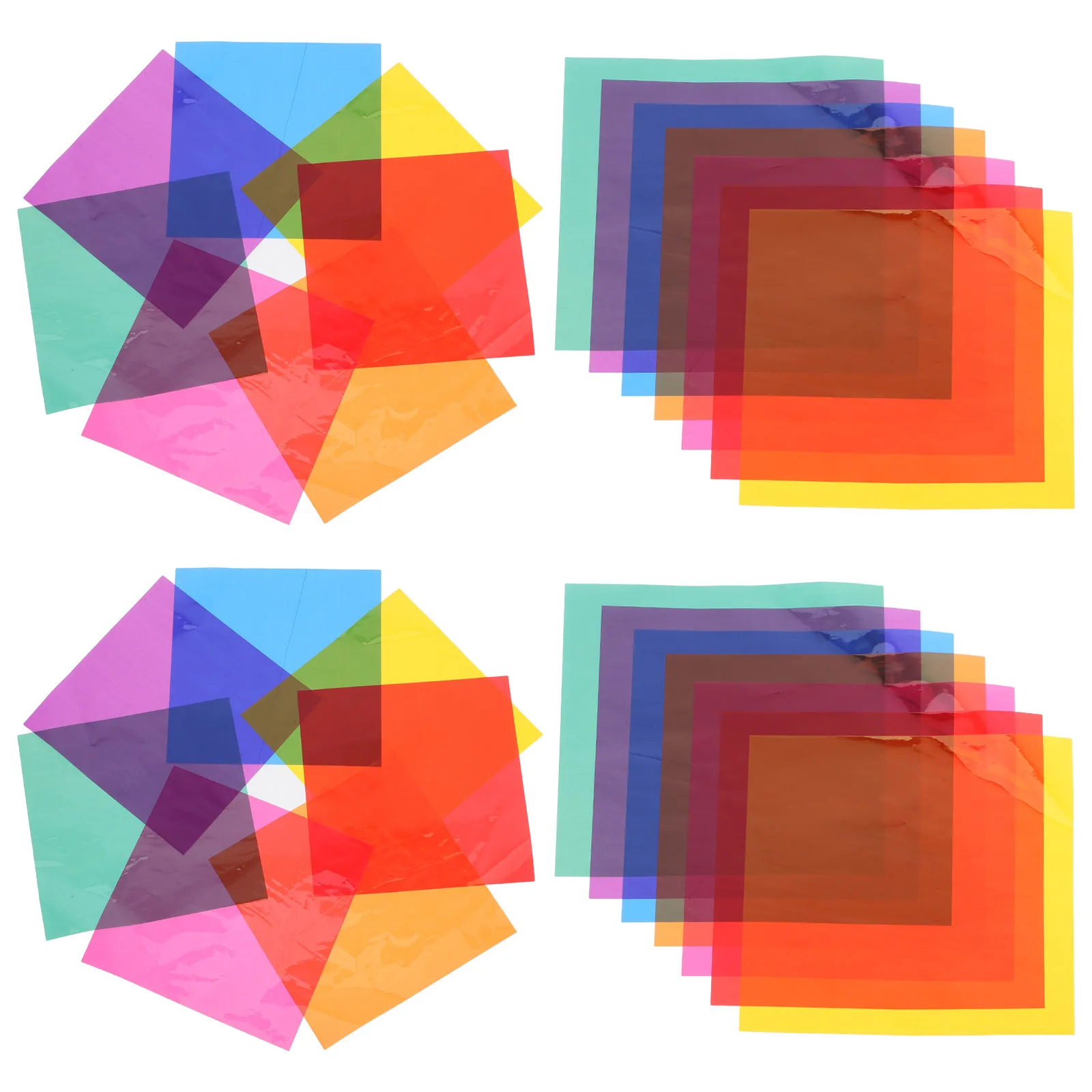 

28Pcs Multi-Color Transparent Cellophane Sheets Square Paper Art Materials Craft Wrap Decorative Packaging Cellophane Sheet