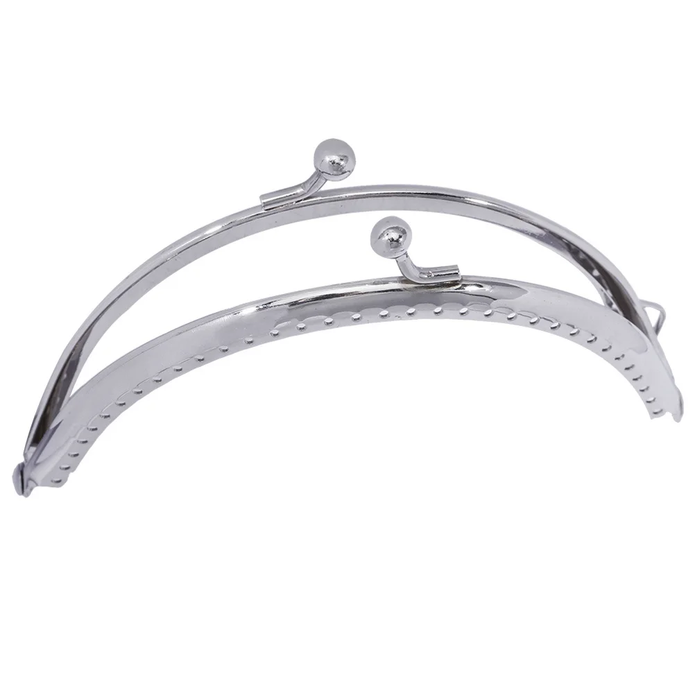 10.5cm半円形アーチ型財布フレーム シルバービーズ キスロック留め金 ハンドバッグDIYクラフト製作アクセサリー 財布フレーム