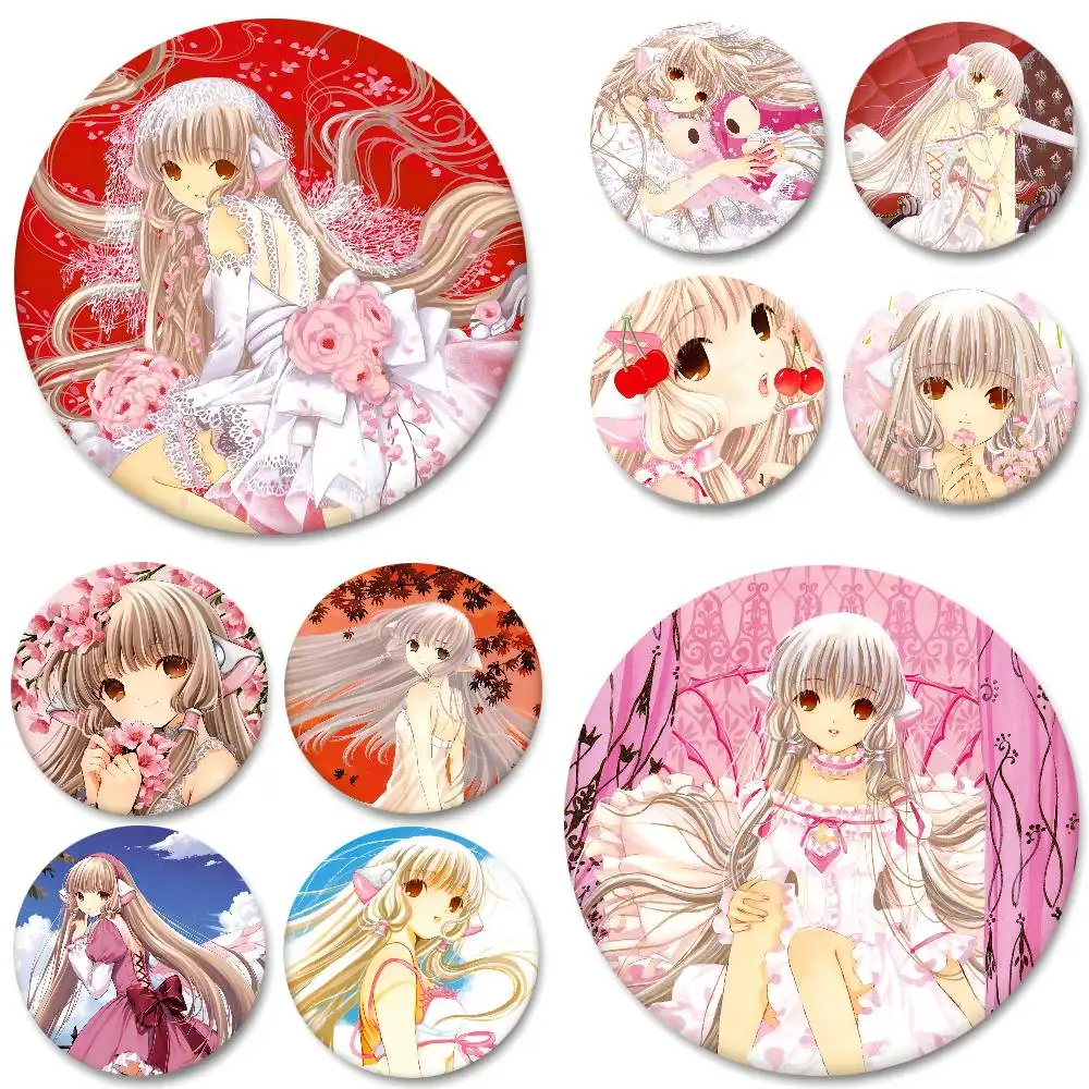 Anime Cartoon Chobits Abzeichen Runde Abzeichen Weißblech Münze Brosche Kleidung Rucksack Zubehör Anstecknadel
