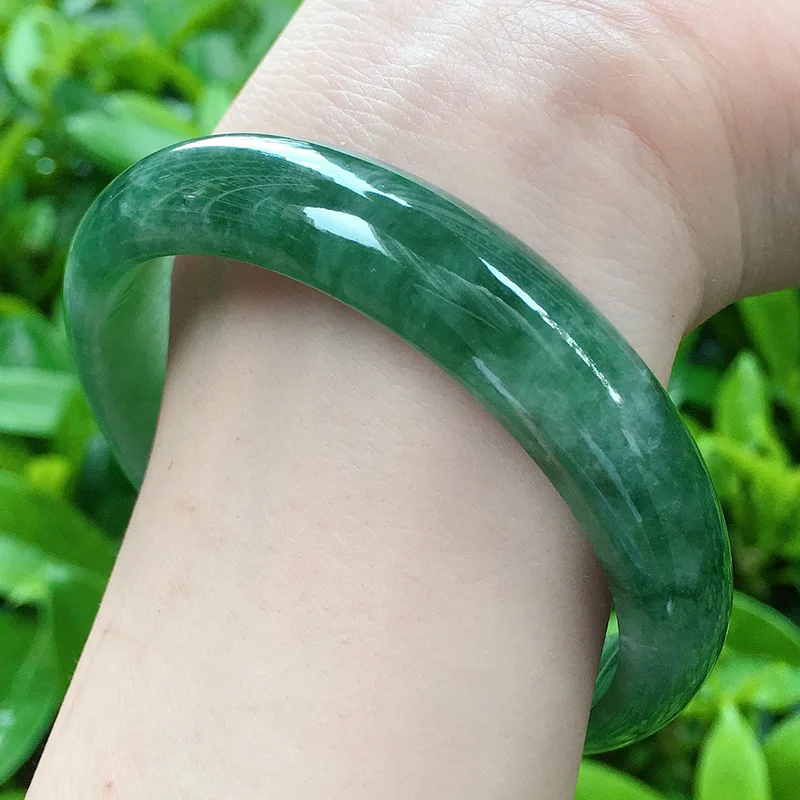 Ice Waxy Kinds Floating Flowers Women's Oil Gray Jade Bracelet Zi Piao Green Imperial Concubine