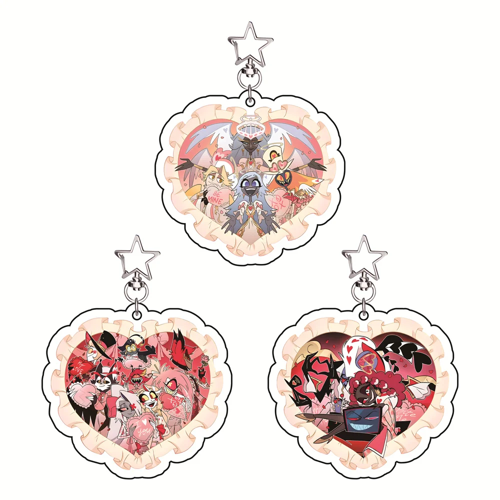 Hazbin Hotel Saint-Valentin 2026 Porte-clés en acrylique de 5 cm Charlie Morningstar, Merchandise de collection Anime, Pendentif de sac, Cadeau pour fans