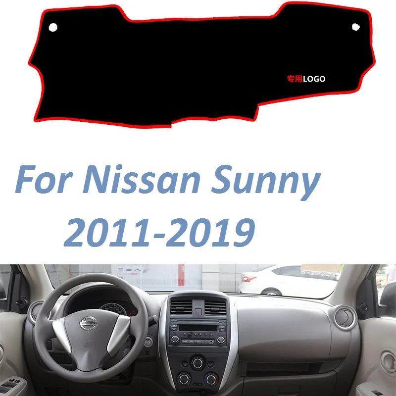 For Nissan Sunny  2011 2012 2013 2014 2015 2016 2017 2018 2019 NonSlip Dashboard Cover Mat Instrument Carpet Car Accessories