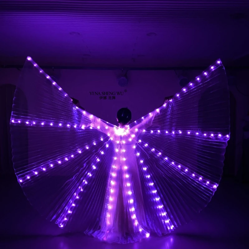 الرقص الشرقي LED إيزيس أجنحة كلا الجانبين الفلورسنت فراشة أداء الرقص الشرقي الرقص الشرقي كرنفال Led ازياء العروض