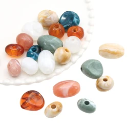 10Pcs Acrylic Two-color Large Hole Yibei Shaped Beads, Unique Loose Beads, Handcrafted DIY For Making Jewelry Accessories, Mater