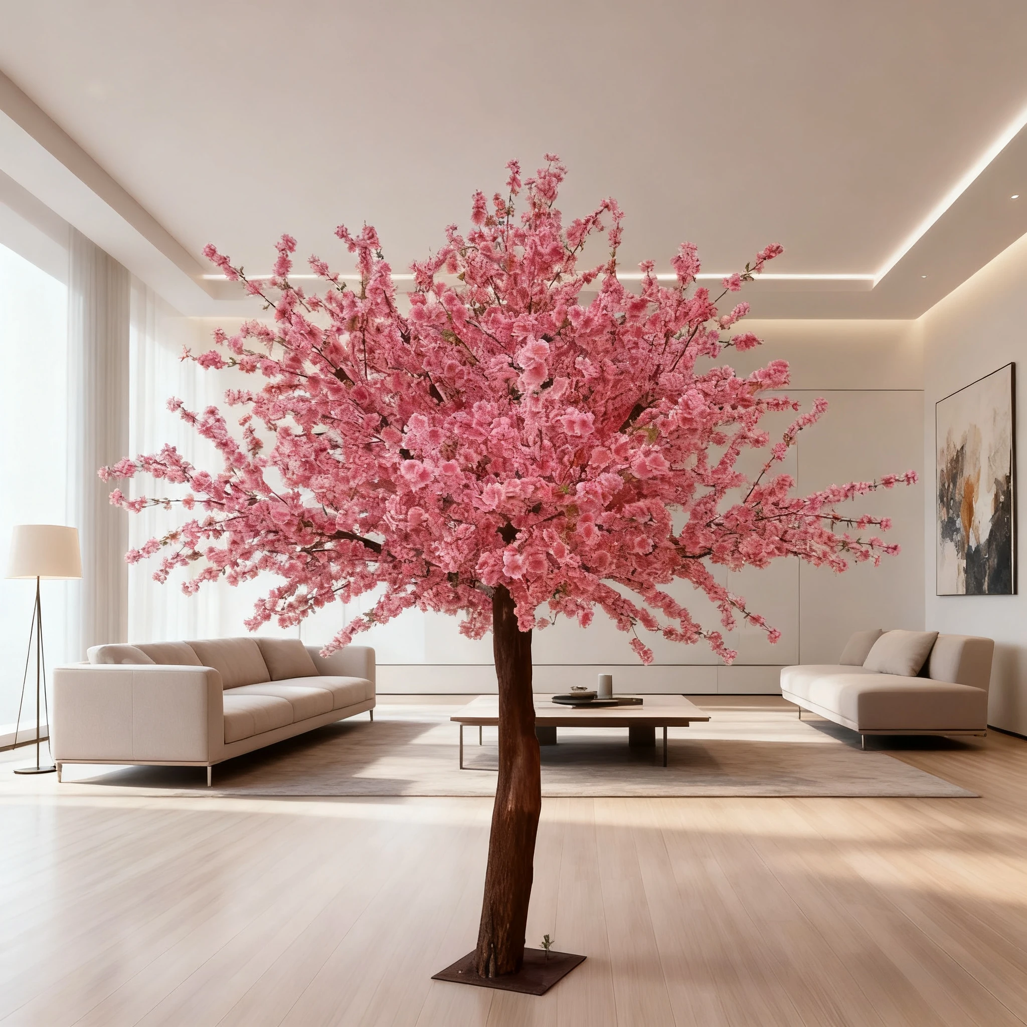 

Peach blossom tree simulation tree living room wedding floor ornaments large fake flower branches indoor and outdoor decoration