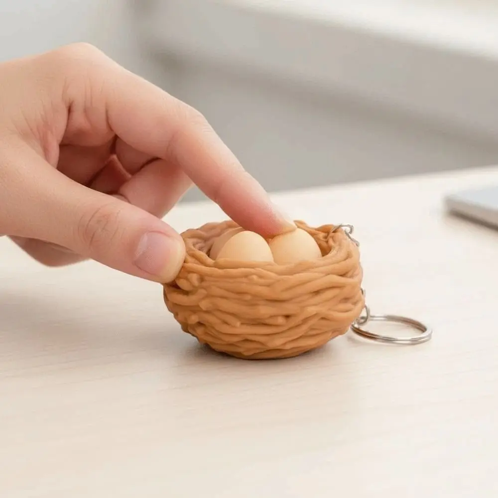 3D Printed Foods Clicker Key Chain Cartoon Tortoise Love Heart Sensory Clicker Simulation Cake PLA Button Henhouse Key Ring