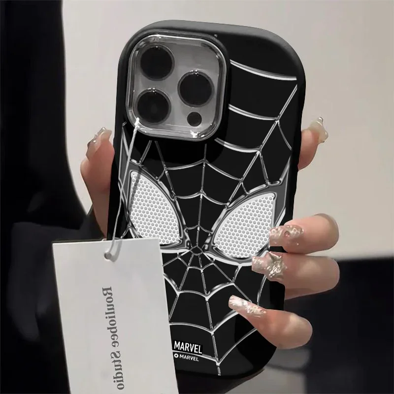 Marvel Spider Man Plain Multistep Phone Case for iPhone 15 Pro Max 14 13 12 11 Pro Max XR XS X 7 8 15 Plus SE2 Soft Cover Etui