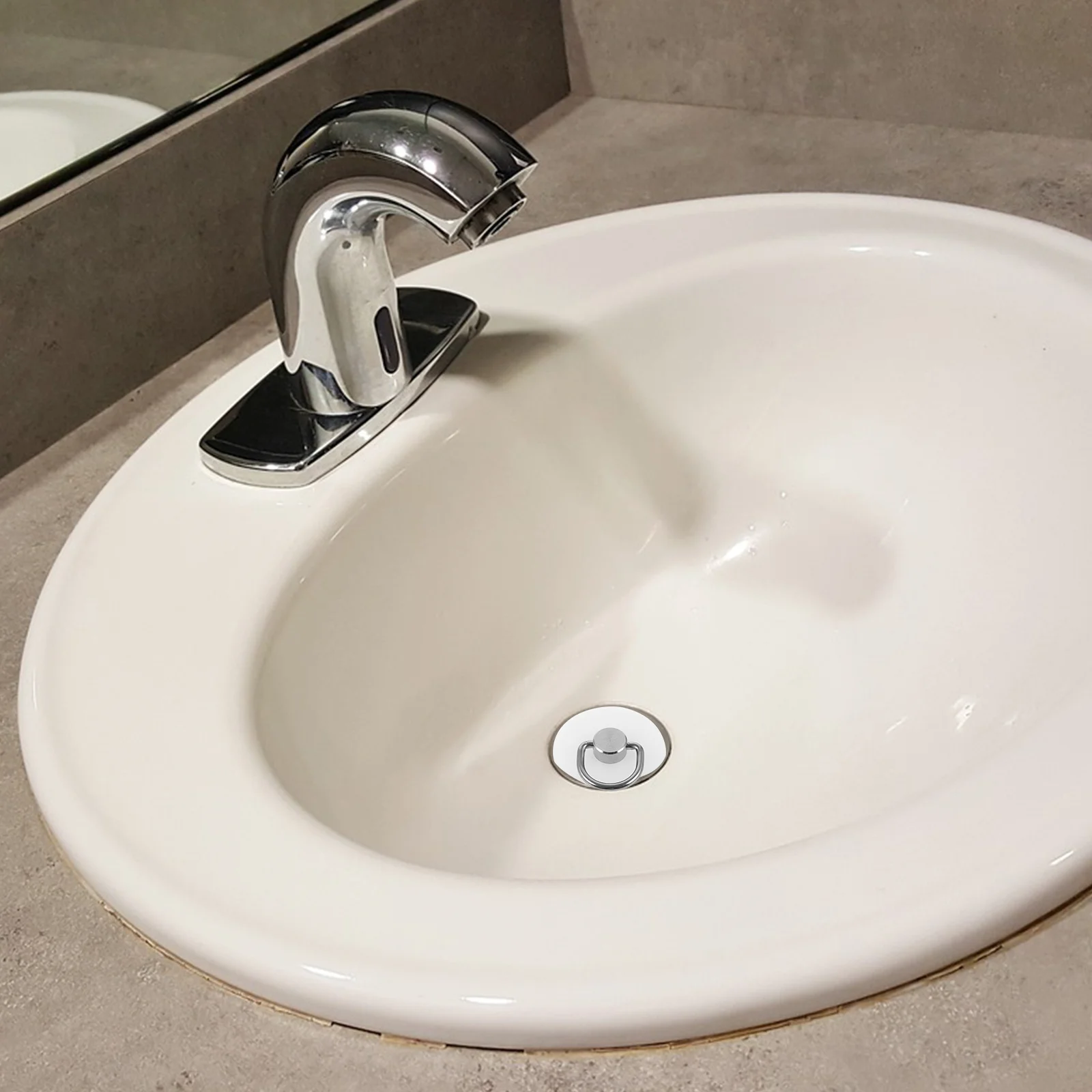 Plugue de pia de silicone com corrente de tração de metal, rolha de drenagem de banheira, cozinha, banheiro, universal, rolha de lavatório