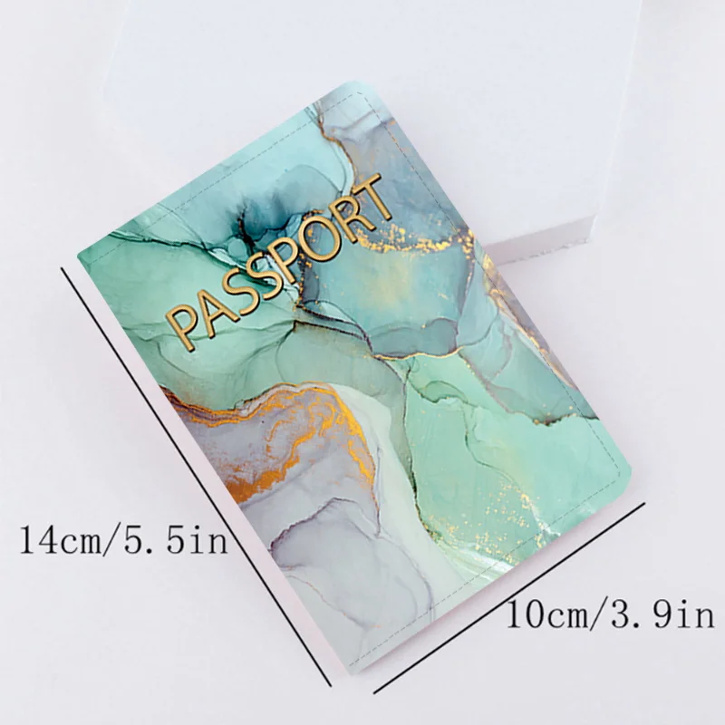 Women Passport Sleeve Waterproof Men Protector Case Watercolor Printed Wallet ID Card Bank Cards Protective Secure Storage Cover