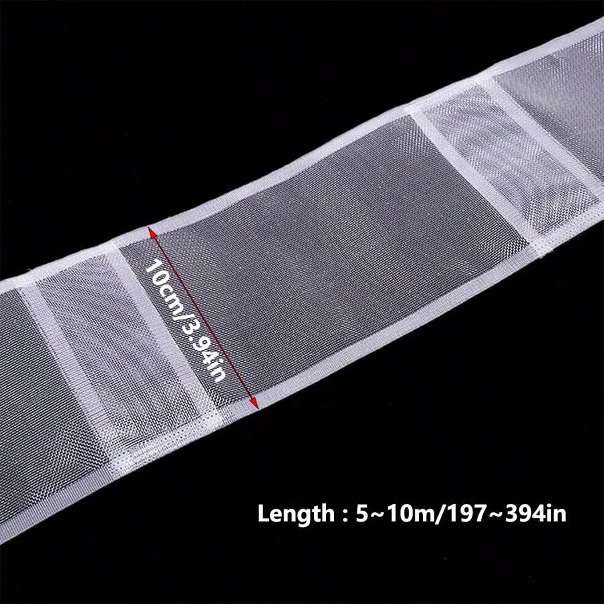 29/10/5/2.5M-Transparent Pleated Curtain Tape, Nylon Folding Tape, Reinforced Hanging Strips, White Flat Style, Suitable for Hooking Curtains and Home DIY Decorations