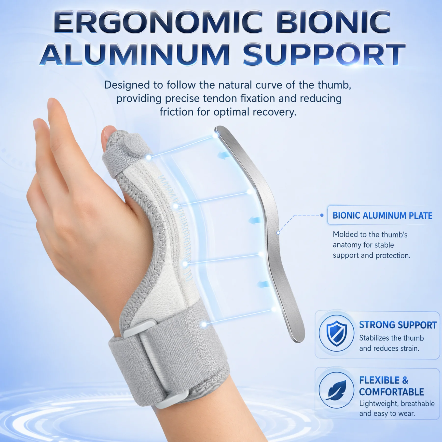 Trigger Thumb Immobilizer Splint, Thumb Support Brace for Tenosynovitis Arthritis Tendonitis, Fits Men Women Left & Right Hand