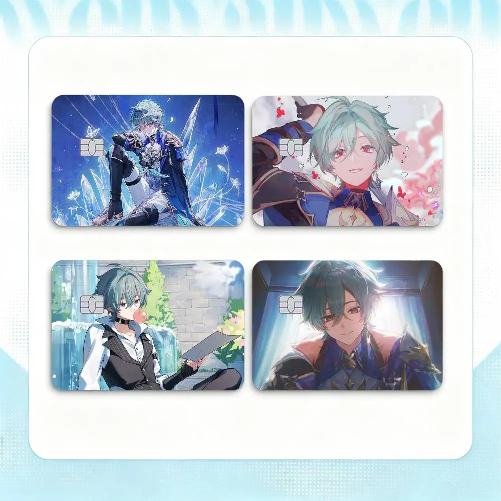 Cryo L-Lohen G-enshin Impact Credit Card HD Stickers Small Chip Waterproof Sticker Game Card Decal