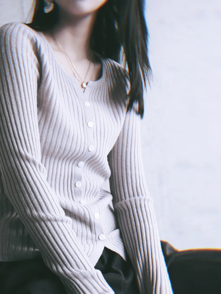 

Женский однотонный длинный кардиган WarmoCHAO с V-образным вырезом, вязаный, шерстяной, приталенный, базовый, удобный, полностью из шерсти, модный...