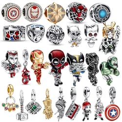 Disney-abalorio De Plata De Ley 925 para pulsera Pandora, colgante De superhombre, protector De galaxia, Spiderman, regalo De joyería artesanal