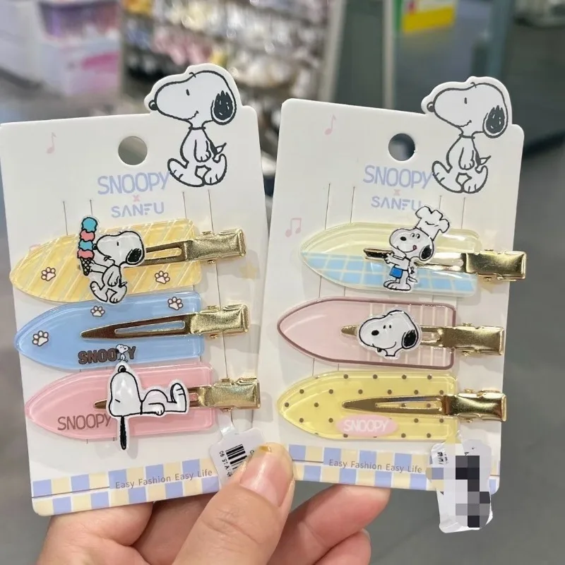YOUMAI Snoopy Hair Clip Kawaii Girl Japanese Cartoon Creative Acrylic Traceless Duck Billed Headpiece Exquisite Gift