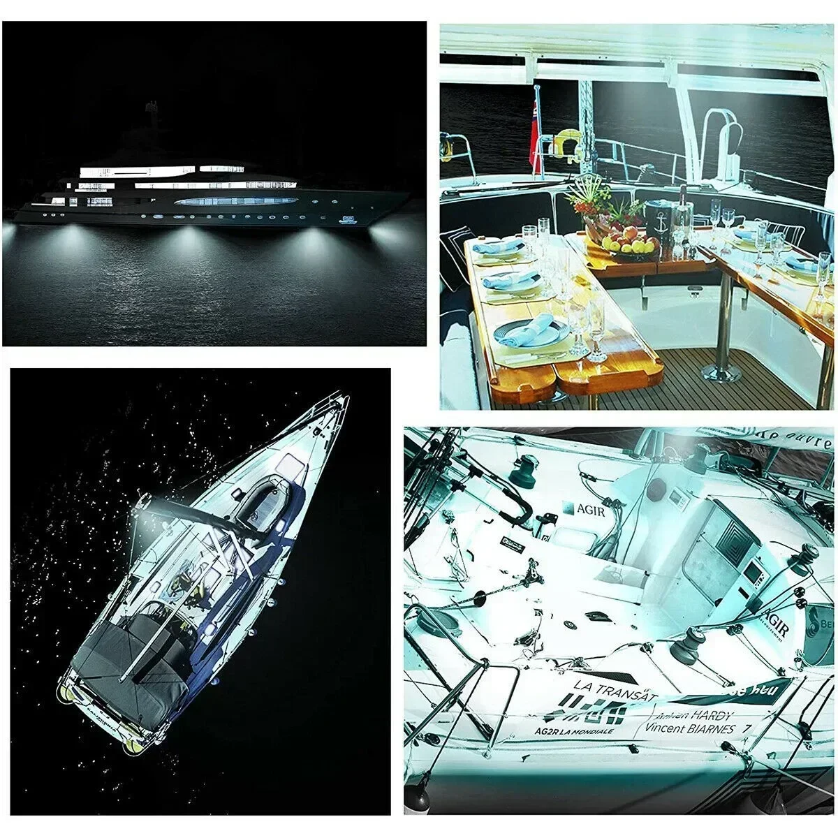 

Courtesy Lights Marine LED Lights 4 LED Boat Marine Boat LED Lights Stair Walkway 1.5W Waterproof White 12V-24V