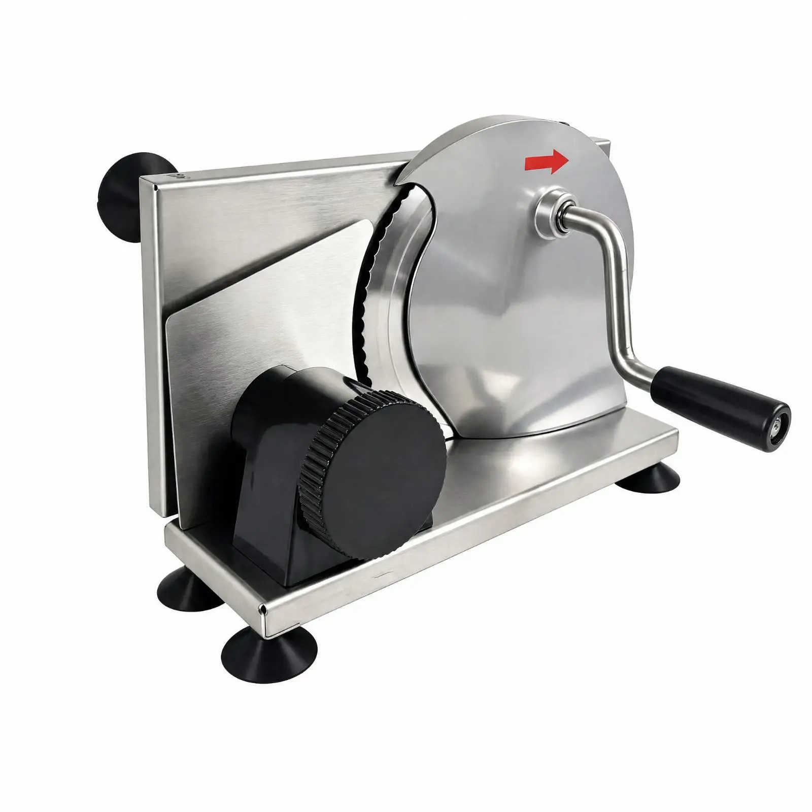 Manual Bread Cutting Tool with Hand Crank Non-Slip Base Stainless Steel Manual Bread Cutting Tool Kitchen Tool Sharp Rust-Proof