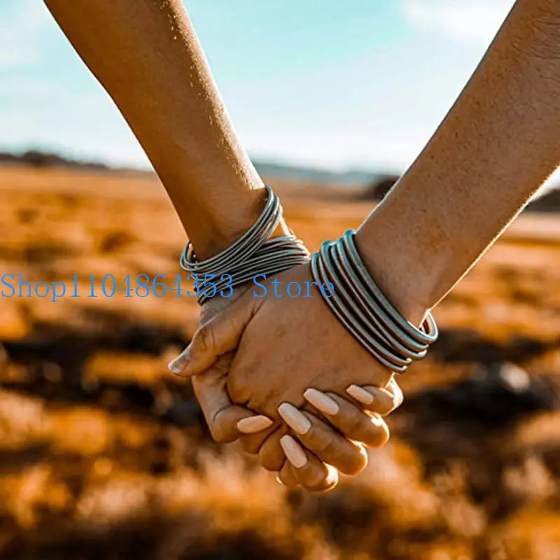 652F Retractable Carbon Steel String Spring Wire Bracelet Spring Bracelet Bracelet Stackable Coil Carbon Steel Wire Bracelet