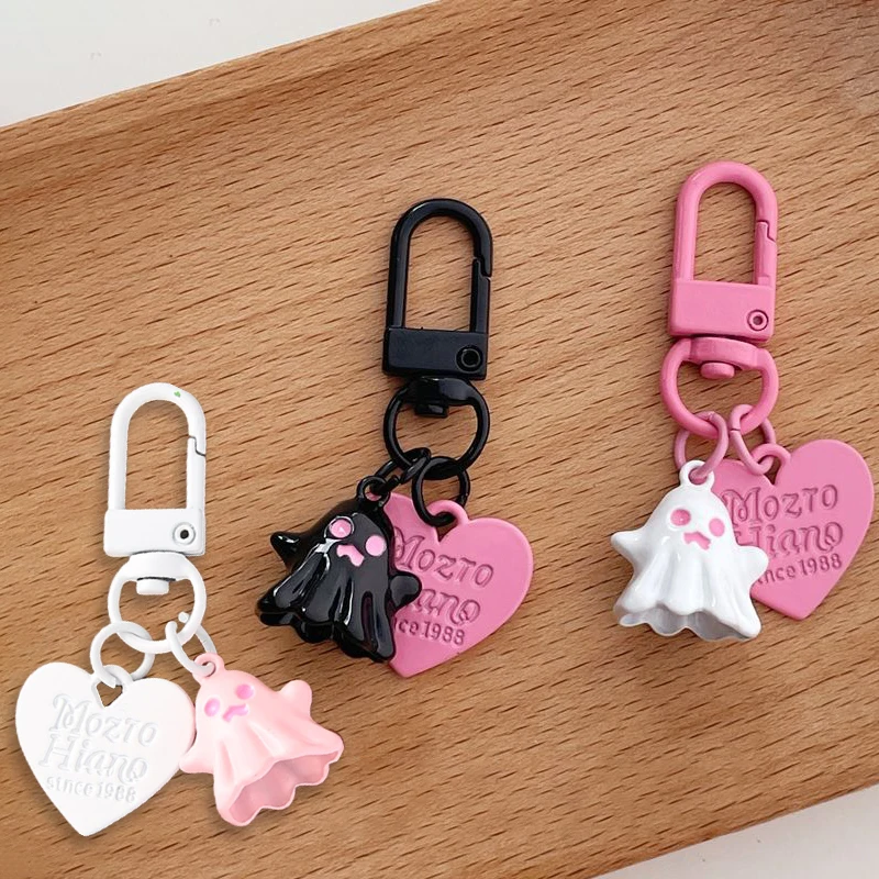 Halloween Cute Ghost Key Chain Cartoon Doll Pendant Love Key Ring Backpack Charms Car Decoration Bag Accessories